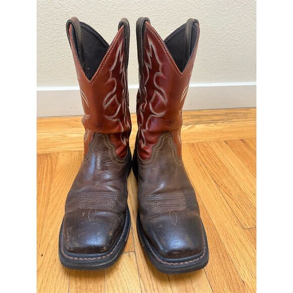 Ariat WorkHog Men's Square Toe Work Boots Brown Size 10EE Western Style - Picture 10 of 13
